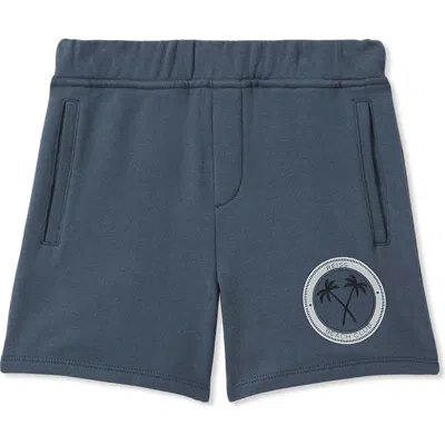 Reiss Kids' Ridley Jr. Cotton Graphic Sweat Shorts In Blue