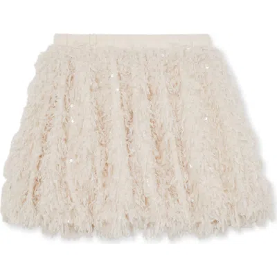 Reiss Kids' Roxy Sequin Fringe Skirt In Neutral