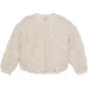 Reiss Ivory Feather-effect Woven Top 9-13 In Neutral