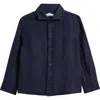Reiss Kids' Ruban Linen Button-up Shirt In Blue