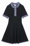 Reiss Kids' Ruby Rib Fit & Flare Dress In Navy