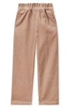 Reiss Camel 13-14 Yrs Corduroy Paper Bag Trousers In Camel