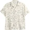 Reiss Kids' Short Sleeve Woven Camp Shirt In Neutral