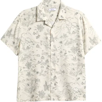 Reiss Kids' Short Sleeve Woven Camp Shirt In Neutral