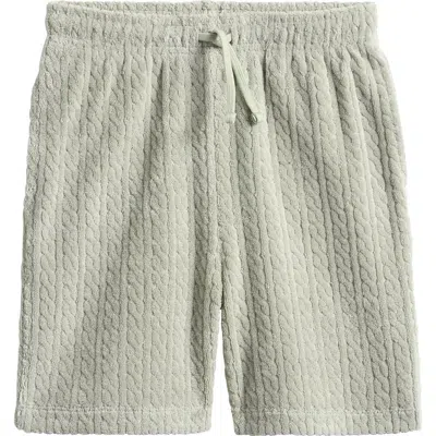 Reiss Kids' Tide Cable French Terry Shorts In Green