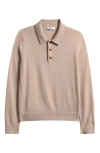 Reiss Kids' Trafford Jr. Wool Polo Sweater In Brown