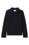 Reiss Trafford Long-sleeve Collared Wool Jumper 3-14 Years In Navy