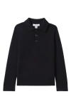 Reiss Trafford Long-sleeve Collared Wool Jumper 3-14 Years In Black