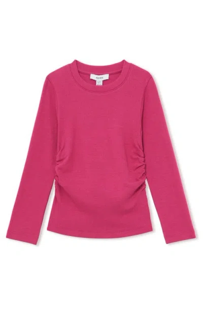 Reiss Kids' Trina Sr. Ruched Rib Sweater In Pink