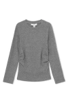 Reiss Kids' Trina Sr. Ruched Rib Sweater In Gray