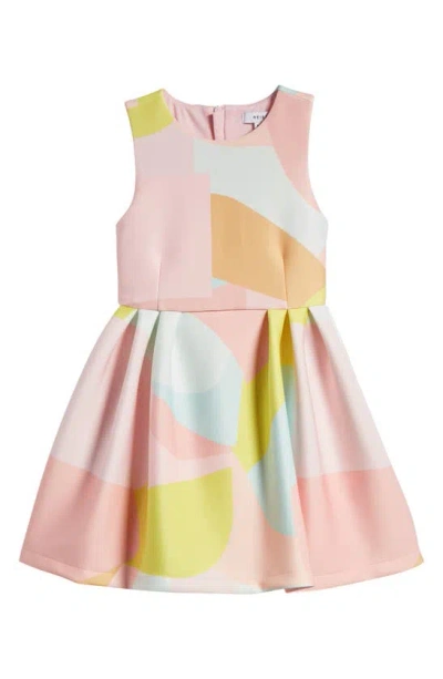 Reiss Kids' Trinny Scuba Knit Dress In Pink Multi