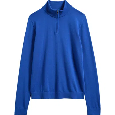 Reiss Kids' Wool Half Zip Pullover In Blue