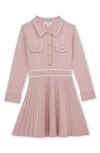 Reiss Kids' Zadie Pleated Dress In Pink