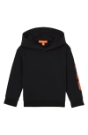 Reiss Kids' Zak Sr. Race Graphic Cotton Hoodie In Black