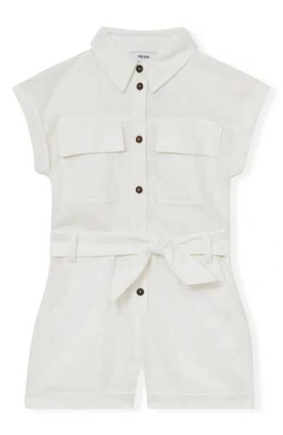 REISS REISS KIDS' ZOE COTTON & LINEN ROMPER