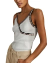 Reiss White/camel Knitted Crochet Trim Vest In White/camel