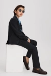 Reiss Kin - Navy Junior Slim Fit Linen Adjustable Trousers, Age 4-5 Years
