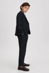 Reiss Kin - Navy Junior Slim Fit Single Breasted Linen Blazer, Uk 7-8 Yrs