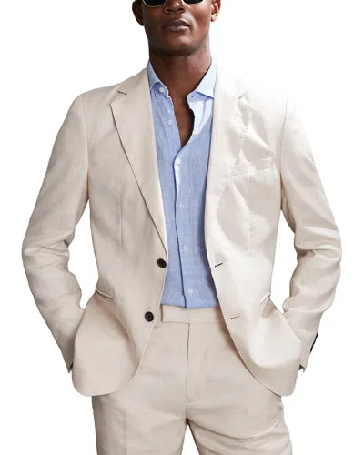 Reiss Kin Linen Formal Jacket In White