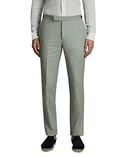 Reiss Kin Linen Slim Fit Mixer Pants In Apple