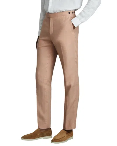 Reiss Kin Linen Slim Mixer Pant In Brown