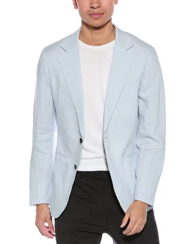 Reiss Kin Slim Fit Linen Blazer In Blue