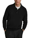 Reiss Kingsley Regular Fit Textured Long Sleeve Wool Polo In Black