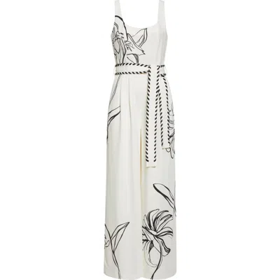 Reiss Kinsley Floral Jumpsuit In Ivory Black