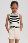 Reiss Navy Junior Striped Crew Neck Vest In Navy
