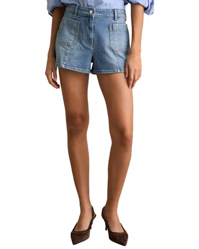 Reiss Kira Denim Patch Pocket Short In Blue