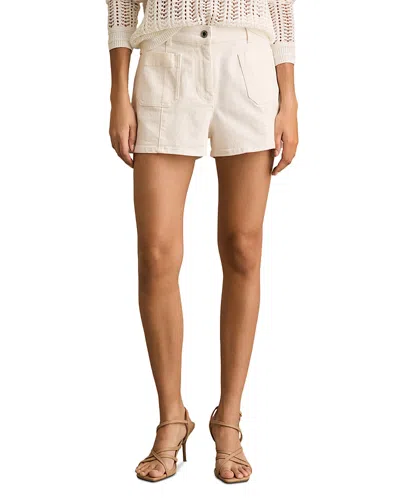 Reiss Kira Denim Patch Pocket Shorts In White