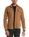 Reiss Camel Felted Twin-pocket Overshirt With Wool In Brown