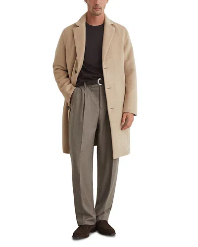 Reiss Knight Epsom Wool Blend Coat In Brown