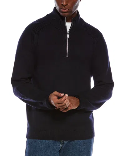 Reiss Knit Half-zip Pullover In Black