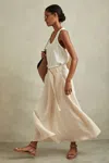 Reiss Cream Belted Parachute Midi Skirt In Cream