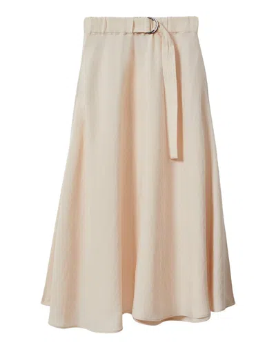 Reiss Kori Ruched Waist Midi Skirt In Neutral