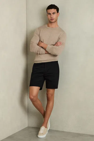 REISS BLACK WICKETHORT LENGTH CASUAL CHINOHORTS