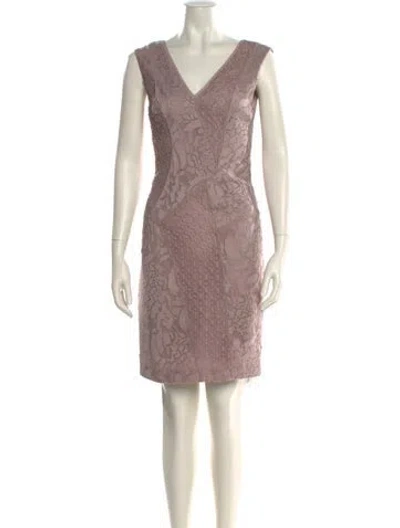 Pre-owned Reiss Lace Knee-length Dress In Neutral