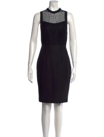 Pre-owned Reiss Lace Pattern Knee-length Dress In Black