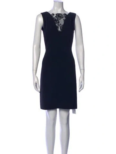 Pre-owned Reiss Lace Pattern Knee-length Dress In Blue