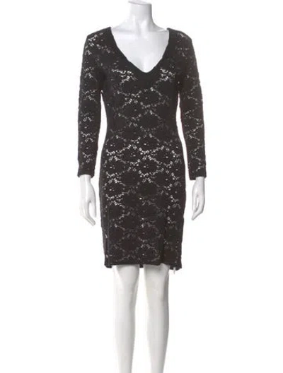Pre-owned Reiss Lace Pattern Knee-length Dress In Gray