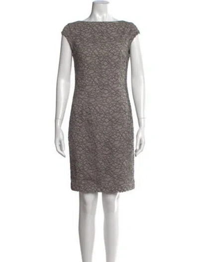 Pre-owned Reiss Lace Pattern Knee-length Dress In Gray