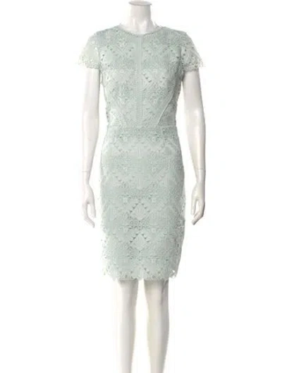 Pre-owned Reiss Lace Pattern Knee-length Dress In Green