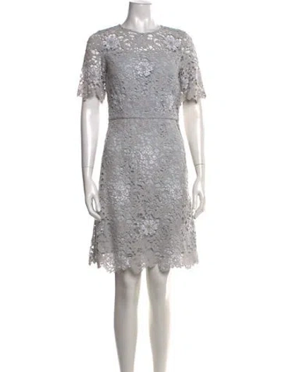 Pre-owned Reiss Lace Pattern Knee-length Dress In Grey