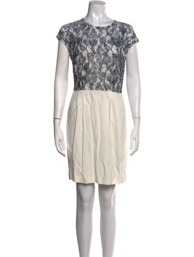 Pre-owned Reiss Lace Pattern Knee-length Dress In Grey