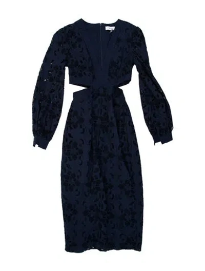 Pre-owned Reiss Lace Pattern Midi Length Dress In Blue