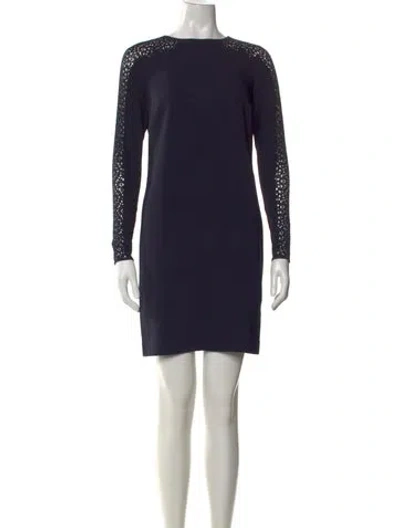 Pre-owned Reiss Lace Pattern Mini Dress In Black