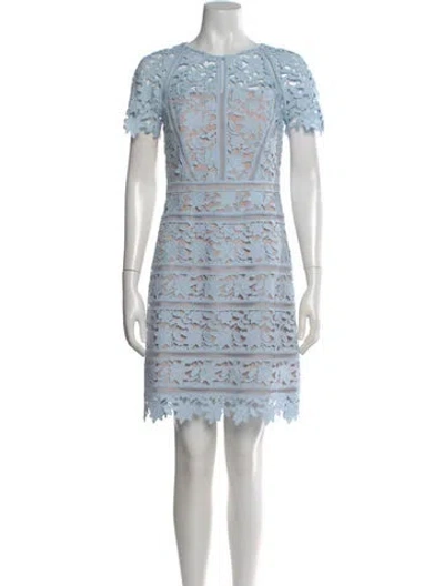 Pre-owned Reiss Lace Pattern Mini Dress In Blue