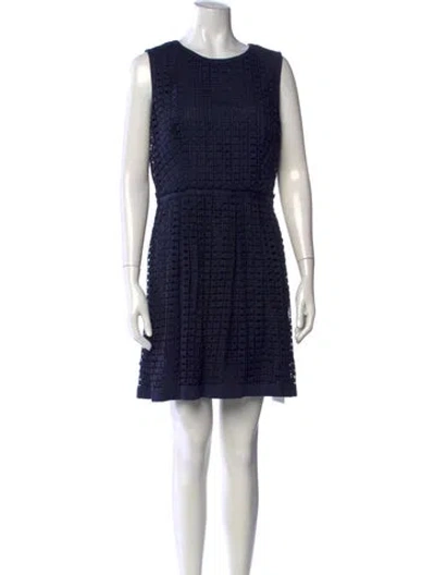 Pre-owned Reiss Lace Pattern Mini Dress In Blue