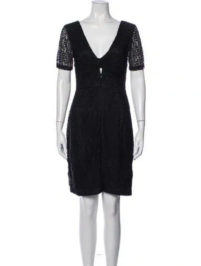 Pre-owned Reiss Lace Pattern Mini Dress In Blue